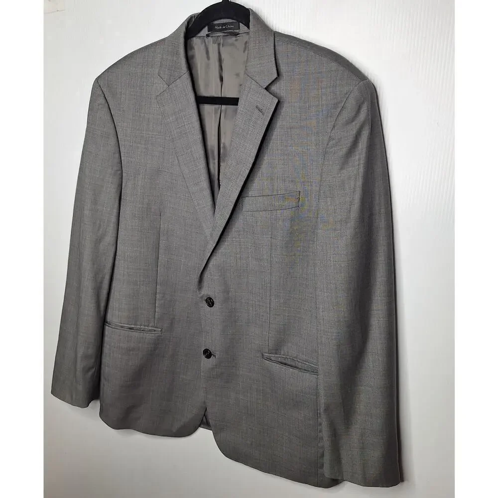 Ralph Lauren LRL Men 44R ? Suit Blazer Jacket Sportcoat Light Grey Wool 2 Button